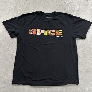 Spice Girls TShirt XL Black Retro 90s Style Unisex Pop Band Tee Streetwear Y2K